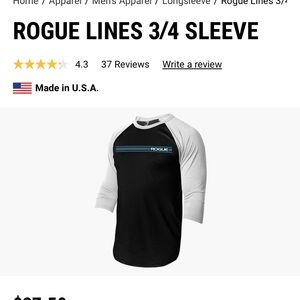 NWT Rogue Lines 3/4 sleeve jersey/XS